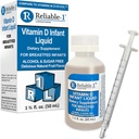 Luotettava-1 Laboratories Infant Liquid Vitamiini-D Drops (Luonnonhedelmät maku) Sokeri ja alkoholiton, rintaruokinta Vauvoille 0-12 kuukautta ja ylös