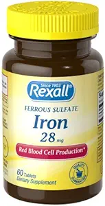Rexall Ferrous sulfaattirauta 28 Mg - Tabletit, 60 Ct