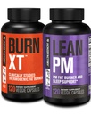 Jacked Factory Burn XT Thermogenic Fat Burner & Lean PM Nighttime Weight Loss Supplement miesten & naisten 120 kasvisruokavalio pillereitä