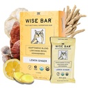 Viisas baari Adaptogen Mushroom Nutrition Bars Reishi, Lions Mane & Ashwagandha, Organic Vegan & Gluteenittomat Välipalat Natural Focus, Energy & Immuniteetti tuki, sitruunan inkivääri maku, 12 kreivi