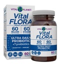 Vital Planet - Vital Flora Ultra Daily Probiootti 60 miljardia PMY, Diverse kannat, Organic Prebiootit, Immuuni tuki, turvotusta lievittävä, Ruoansulatuskanavan probiootit naisten ja miesten 60 kapselia