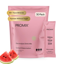 ProMix Nutrition Elektrolyytit Powder Hydration Packetit - Himalajan vaaleanpunainen suola, magnesium, kalium, C-vitamiini - Suolattu vesimeloni, kevyesti makeutettu - 30 tarjoilua (30 kpl)