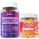 Sokeriton Resveratrol Gummies 1500 mg + CoQ10 200mg 100mg Täytetty Gummies magnesium Tuki Terve ikääntyminen ja pitkäikäisyys
