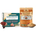 VOS GANOLUCIDUM Combo Parempaan terveyteen, Päivittäinen immuuni Boosting Red Reishi Mushroom Kapselit (30 kapselia) & Organic hienojakoinen Reishi Sieni (1.76 Oz), Energy Booster & Täydellinen ruoanlaitto