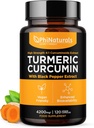 PhiNaturals Turmeric Curcumin Supplement with Black Pepper Extract - 4200 mg Koko Curcuma juuri ekvivalentti per 3 kapselia Tarjoilu - Tumeric pillereitä