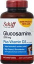 Schiff Glukosamiini 2000 mg D3-vitamiinin ja hyaluronihapon kanssa, 150 tablettia - Joint Supplement