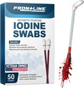 FrontLine Povidoni Jodi Swabs, Antiseptinen swabsticks, Jodi Solution, puhdistus Cotton Swab, henkilökohtaisesti kääritty Medical Supplies, Haavanhoito, Ensiapu, Haavojen puhdistusaine, Laatikko 50
