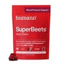 Humann Superbeets Heart Chews, Beet Root Powder Support Energy Supplement, Typpioksidi ja verenpaine tuki, Grape Seed Extract & Non-GMO, Heart Health, Granaattiomena Marja maku 60