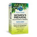 Natural Factors Whole Earth & Sea, Women's Prenatal Multivitamiini and Mineral, Whole Food Supplement, Vegan, 60 tablettia