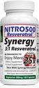 Nitro Synergy Resveratrol (Nitro500) enintään 25x Liukoisuus - 60 Kasvissyöjäkapselia - 30 tarjoilua - 500 mg per tarjoilu