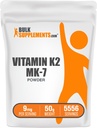 BulkSupplements.com K2-vitamiini Powder - K2-vitamiini MK-7, kuten Menakinoni Powder - K2-vitamiini Supplement for Wellness, Gluteeniton, 9mg per Serving, 50g (1.8 oz) (Pakkaus 1)