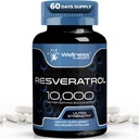 WELLNESS LABSRX Resveratrol 120 kapselia, Resveratrol täydentää, Resveratrol 1000 mg Polygonum juuri, Trans Resveratrol terveenä ikääntyminen, sydän, aivojen terveystuki - Vegan, Keto