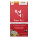 Organic Electrolytes + Hydration Drink Mix, Superfood Hydration Sticks, SuperStix by Sol-ti, Ei-GMO, Vegan, Mansikka sitruuna, 14 Single-Serving Sticks