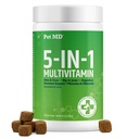 Lemmikki MD 5in1 Koira Multivitamiini - 30 Essential Vitamiineja, Mineraalit & ravintoaineet iholle & takki, hip & Joint, Digestion, Senior koira & pentu vitamiinit - Glukosamiini, Omega 3 6 9, & Probiootit - 60ct