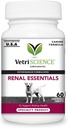 VetriScience Munuaisten terveys Purutabletteja, Munuaisten Essentials täydentää koirille, virtsateiden ja munuaisten tuki sieni, Astragalus juuri, nokkonen siemenet ja yrtit, savu, 60