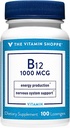 Vitamiini Shoppe-vitamiini B12 1000 mcg - Tukee energian tuotantoa, kerran päivässä ravintolisä - B-12-vitamiini (Cyanokobalamiini), Gluteenittomat ja maitotuotteet (100 Lozenges)