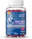 Äidin Bliss Kids tuntea rauhallinen Gummies, tukea järkeä rauhoittaa ja rentoutua kehon, valmistettu magnesium, L-theanine, sokeriton vadelma Lemonade Maku, Ikä 4+, 60 Gummies