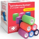 Ever Ready First Aid Self Adherent Cohesive Bandges 3" x 5 Yards - 24 Count, Sateenkaari värit