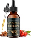 Liposomal Berberine Drops Supplement 3000 mg - High Absorption AMPK Activator, Organic Berberine HCl Complex Ceylon Cinnamon & Ginger for Immuno & Digestion (2 fl oz)