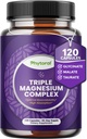 Erittäin potent Magnesium Complex Kapselit - Triple Magnesium Blend Taurate Glycinate ja Malate - 400 mg lisäravinteet Rentoutuminen & yleinen hyvinvointi Ei-GMO Vegaani 120 kapselia