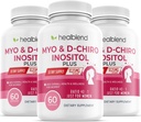 Myo & D-Chiro Inositol Plus täydennysosa Blend, Hormonaalinen tasapaino, terve ovulaatio & yleinen hyvinvointi tuki naisille, hedelmällisyys ja raskauden terveys (3 pakkaus)