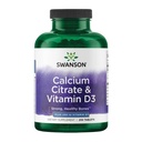 Swanson kalsiumsitraatti & D- vitamiini 250 Tabs