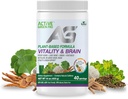 Vitality & Brain Powder, Blend of Synergistic Yrtit, Lion's Mane, Ginkgo, and Vihannekset, Plant-Baseed Formula, Ei Täyteaineita, Ei sokeria Lisätty - 40 Tarjoilu