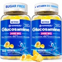 Sokeriton Glukosamiini Täytetyt Gummiet - Glukosamiinin lisäravinteet Plus Chondroitin, MSM, Turmeeric, Boswellia, Hyaluronihappo, D3-vitamiini ja sinkki, 120 Gummia, 60 tarjoilua