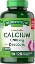 Nature's Truth Absorbable Calcium 1200 mg Plus D3 5000 IU per Quick Release Softgels - 120 ct, 2 kpl pakkaus