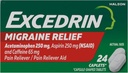 Excedrin Migraine Pain Reliever Caplets 24 ea (pakkaus 3)