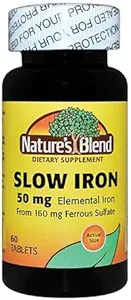 Nature's Blend Slow Iron 50mg, 60 tablettia per pullo (pakkaus 2)
