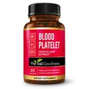 Herbal Goodness Papaya Leaf Verihiutaleet Kapselit - 60/600mg 20x Vahvuus - Verihiutaleet, luut, Immuuni tuki - veren puhdistus Formula - kasviperäisten Remedy - valmistettu USA