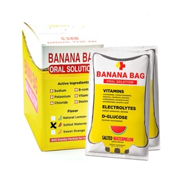Banana Bag Oral Solution Packets  Kätevä, helppo sekoittaa, ja täydellinen päivittäiseen käyttöön.