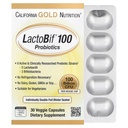 Kalifornia Gold Nutrition LactoBif Probiootit, 100 Bllion PMY, 8 Aktiivinen & kliinisesti tutkittu Probiootti kanta, sokeriton, kasvissyöjä, yksilöllisesti kaksinkertainen folio läpipainopakkaus Tiivistetty, 30 kasviskapselit