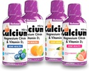 Bluebonnet Nutrition Liquid Calcium Citrate Magnesiumsitraatti, D3-vitamiini, Bone Health - Bundle of Orange, Mustikka, sitruuna ja mansikka maku, 4 pullo 16 Fl Oz Each (64 Fl Oz yhteensä)