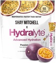 Hydralyte Shay Mitchell Electrolyte Powder Packets, Low Sugar Rapid Rehydration, Hydration Powder for Heat, Travel, Harjoitus ja polttarit (Passion Fruit)