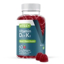 VITEEY-vitamiini D3 K2 Gummies - 1000 IU D3- ja K2-vitamiinia 100 mcg - Luun ja sydämen terveys aikuisille ja teini - kasvissyöjä, liivate, GMO-vapaa - Tasty Chewable D3K2 -vitamiinit Mansikka Maku