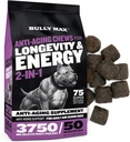 Bully Max 2-in-1 Anti-Aging Multivitamiini Chews - Senior Dog Food Supplement for Vitality, Immuniteetti, Joint Support kanssa Postbiootit - Aikuisten koira vitamiinit pienille ja suurille roduille - 75 Tasty Soft Chews