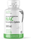 Nature's Fusions NAC Supplement N-Acetyl Cysteine - NAC 600 mg - Anti-ingiging Supplement, Antioksidantti Supplement, Liver and Lung Support, Boost Glutatione - N Acetyl Cysteine (60 kapselia)