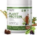 INLIFE Plant Protein Powder - Herne, Quinoa & Brown Rice - 25g Proteiinia - Ashwagandha, vihreä teetä ja viinirypäleitä siemenuute - täydennysosa (500 g, suklaa)