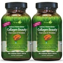 Irwin Naturals Collagen Kauneus 80 Liquid Soft-Gels Advanced ihon, hiusten ja kynsien ravinto - 2 pakkaus