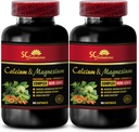 Kalsium- ja magnesiumlisä naisille - Kalsium Magnesiumkompleksi D-vitamiini ja Boroni - Lihas Recovery Powder Post Treout, Kalsium Magnesium, Boron Organic - 2 pullot 120 kapselia
