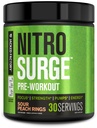 Jacked Factory NITROSURGE Pre harjoitus täydentää - loputon energia, pikavoimaa voitot, selkeä Focus, Intense Pumput - NO Booster & Tehokas Preworkout Energy Powder - 30 tarjoiluja, hapan persikkarenkaat