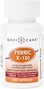 GeriCare Ferric X-150 High Potency Polysaccharide Iron Supplement, Elemental Iron Kapselit, 100 Luku (Pack of 1)
