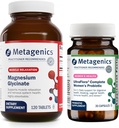 Metageenit Magnesium Glycinate (120 tablettia) & UltraFlora Täydellinen naisten probiootti (30 kapselia) - Absorboiva magnesium hermoston tukea - Aids Ruoansulatuskanavan