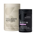 Sports Research Collagen Peptides for Women & Men Hydrolysed Tyyppi 1 & 3 Proteiini Supplement Easy Mixing Vital Nutrients Proteins and Vegan Biotin 10 000 mcg Max Vahvuus B7 120 Softgels (4 kuukauden toimitus)
