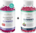 Sokeriton magnesium Gummies & Extra Strength Sinkki Gummies, Vegan, Gluteeniton, rauhallisuus, rentoutuminen, lihasten terveys, immuuni tuki, ihon terveys, ei-GMO, 60 Gummy-vitamiinia