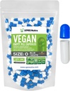 XPRS Nutra Koko 0 Tyhjät kapselit - 100 kreivi Tyhjät vegaaniset kapselit - Kasvispillerit - DIY Vihanneskapselien täyte - Kasvispillerien suojukset Do-It-Yourself Supplements (sininen/valkoinen)