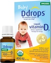 Ddrops Organic Baby 400 IU 90 Drops - Daily D-vitamiini neste imeväisille. Tukee hampaiden ja luiden terveyttä. Ei säilöntäaineita, ei sokeria, ei muuntogeenisiä organismeja, allergiaa - 2 pakkaus