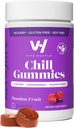 VitaHustle Chill Gummies for Stress Relief, 300 mg KSM 66 Ashwagandha, L-Theanine, Vegan, Mieliala Gummies, Balance Kortisol, Focus (Passion Fruit) 50